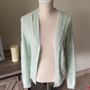 Light Green Fuzzy Lauren Conrad Cardigan